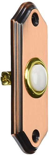 Heath/Zenith 924-B Wired Push Button with Recessed Mount with Lighted Center, Brushed Copper Finish