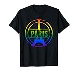 Rainbow Color France France FR Paris Tour Eiffel vieilli T-Shirt
