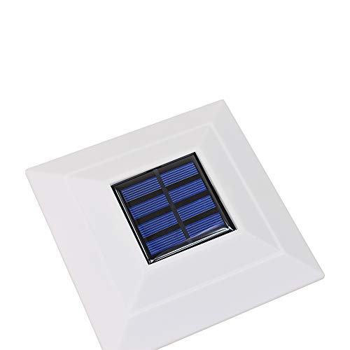 8 Pack White Outdoor Garden 4 x 4 Solar LED Post Deck Cap Square Fence Light Landscape Lamp Lawn PVC Vinyl Wood