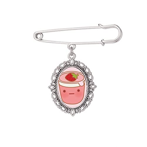 Broche fraise pour robe et finitions soignées pour chemise M
