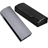 ZJYY 2 Stück Brillenetui Brillen Case, Hardcase Brillenetui Etuis, Harte Brillenetui, Brillenetui Hartschale Tragbare, Passend Für Die Meisten Brillenetuis Sonnenbrillen(Schwarz,Grau)