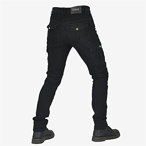 SHUOJIA Uomo Pantaloni da Moto Biker Jeans