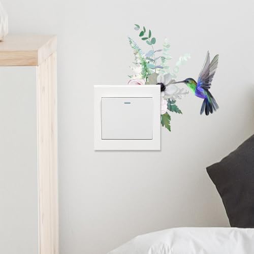 Set 3 adhesivos de pared decorativos Hummingbird Flowers