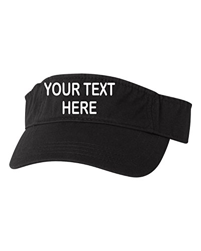 Go All Out Adjustable Black Adult Customized Add Your Own Text Embroidered Visor
