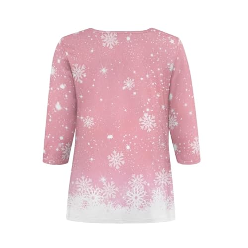 TODIYADDU Plus Size Tops for Women 3/4 Sleeve with Premium Fabric Novelty T-Shirts for Girls Suitable for Early Fall Spring3