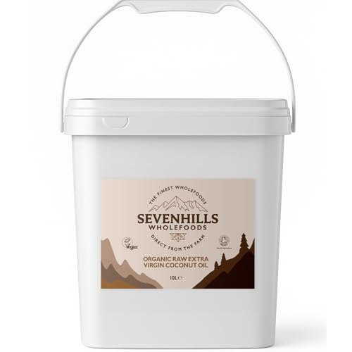 Sevenhills Wholefoods Aceite De Coco Virgen Extra Orgánico, Crudo, Prensado En Frío 10L, para usos culinarios, de salud y belleza