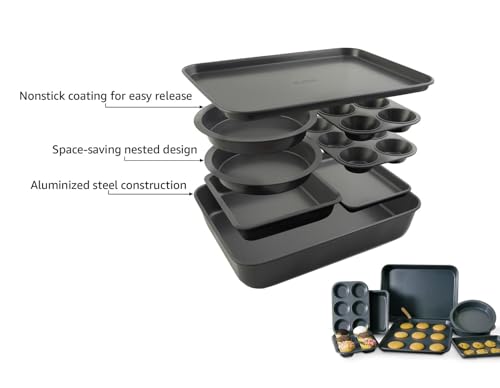 Elbee-Home-Set-of-8-Durable-Non-Stick-Carbon-Steel-Baking-Bricks-for-Easy-Storage Elbee Home Set of 8 Durable Non Stick Carbon Steel Baking Bricks for Easy Storage