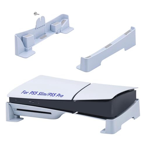 Tolesum Soporte Horizontal para PS5 Slim / PS5 Pro DE/UHD Consola, Base de Soporte de Accesorios para PS5 Slim Disc y Edición Digital con Almohadilla Antideslizante - Blanco