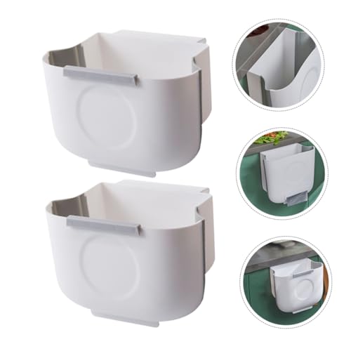 2 piezas basura plegable colgante para cocina blanca miniatura 5