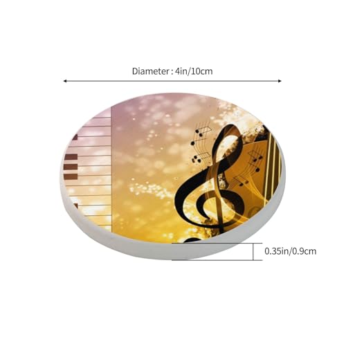 Dessous de verre rond diatomite piano violon absorbant pour table basse