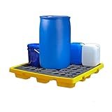 Heavy-Duty Spill Containment Pallet with Forklift Pockets, Modular Secondary Containment Pallet for Garage, Kitchen, Basement & Industrial Storag(33.5x33.5x5.5cm)