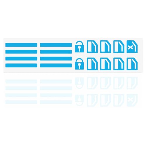 Luminous Car Sticker Set of 18 Glow in The Dark Window Switch and Button Decals Night Safety Light Up Appliques Universal Fit for Most Cars Easy to Apply(Blue)