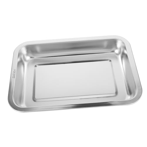 DRESSOOS Caixa bandeja sanitária de aço inoxidável penico de gatinho bandeja de areia de coelho rasa