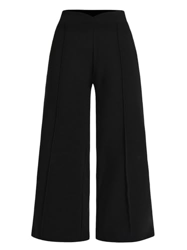 Women's Plus Size Pants Wide Leg High Elastic Waist Loose Fit Elegant Dress Pants