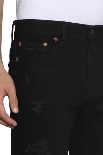 Image of American Eagle Men Black Airflex+ Patched Athletic Skinny Jeans