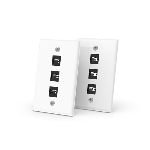 Placa de pared HDMI 8K RUIPRO de 3 puertos para ocultar cables detrás del televisor