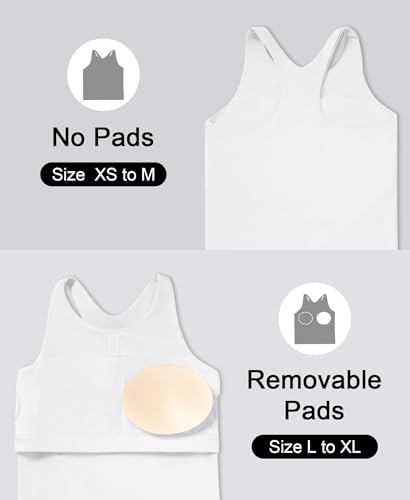 Image of DOCUMO Girls Tank Tops Double Lined Racerback Crop Tops for Kids Sleeveless Workout Tops for Dance, Yoga, Running, Sports