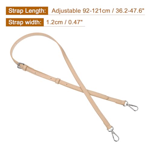 Image of uxcell Leather Bag Strap Replacement Adjustable Crossbody Bag Straps Conversion for Shoulder Bag Handbag Purse, Pink, Silver Buckle