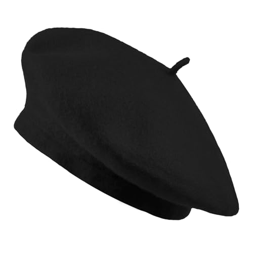 Jolbndcv 1 Pcs Beret Hat Wool French Beanie Hat Black