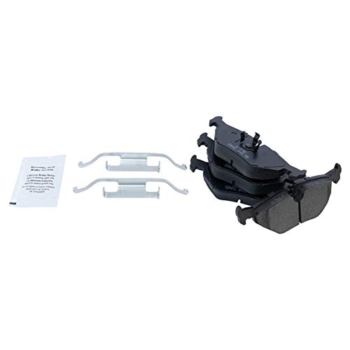 Image of TRQ Rear Brake Pad and Rotor Set Ceramic Parking Shoe Compatible with 1992 BMW 318i 325i