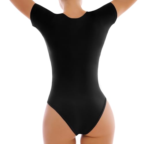 walifrey short sleeve bodysuits for women round neck basic stretchy t shirts bodysuits tops