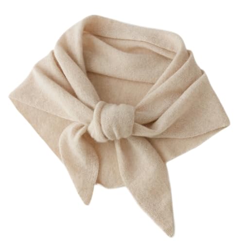 Knit Cashmere Triangle Scarf for Women Knitted Head Scarf Y2k Neckerchief Old Money Aesthetic Accessories (Khaki)
