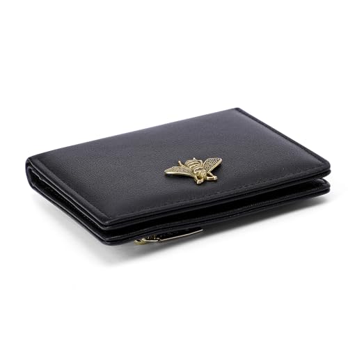 Small Women Wallet RFID Blocking Bifold Pocket Wallet Slim Compact Ladies Purse Mini Wallets For Women (Black)4