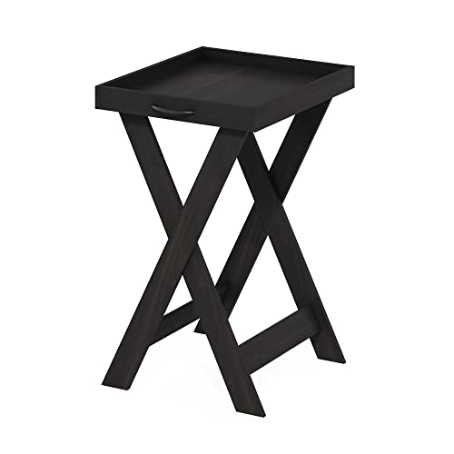 Furinno Classic Night Stand, Square Nightstand with X-Legs, Removable Tray Top End Table, Criss-Crossed Leg Side Table, Bedside Table, Tray Table, for Bedroom, Closet, Dorm, Espresso - image 6