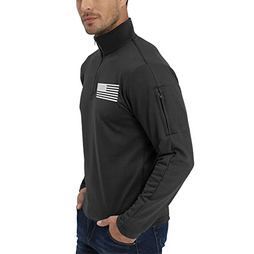 H HYFOL Men's USA Flag Graphic Pocket Pullover American Patriotic 1/4 Zip Stand Collar Long Sleeve Sweatshirts4