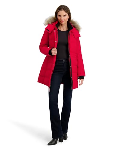 Image of Nautica Women's Mist Heavyweight Winter Coat- Puffer Jacket With Detachable Faux Fur Hood