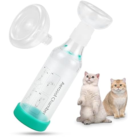 Malihome Cat Handheld Inhaler Spacer with 2 Masks Helps with Breathing & Delivering Medication Fits Cover