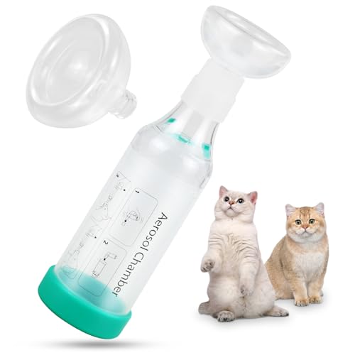 Malihome Katzen-Handinhalator-Abstandshalter mit 2 Katzenmasken hilft beim Atmen und bei der Verabreichung von Medikamenten