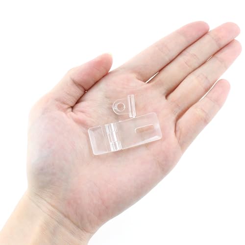 Image of TAODAN 10PCS 1.37 Inch Mini Acrylic Hinge Hasp with Buckle, Clear Hinge Latch Locking Hasp for Box Cabinet Drawer Fittings
