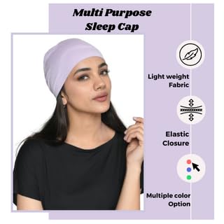 Image of The Headscarves Women Silky Soft Bamboo Viscose Sleep Cap for Hair Loss Chemo Headwear Skull Cap Free Size (Multicolor) (HS3 Multicolor)