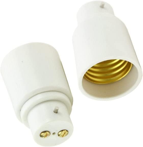 LumenEco Plastic Light Bulb Adaptor, Lamp Converter Holder Bayonet to Edison Screw (One Adaptor)