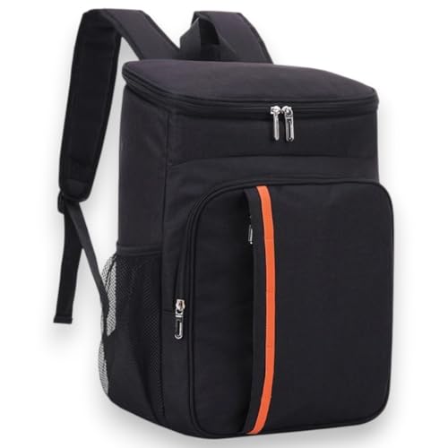 Bolsa Termica, Cooler Termico, Impermeável, Design Ergonômico, Ideal Como mochila de viagem, para Praia, Trilha, Acampamento e Passeios Marmita, Refrigerante e Cerveja Cor 20L Preto