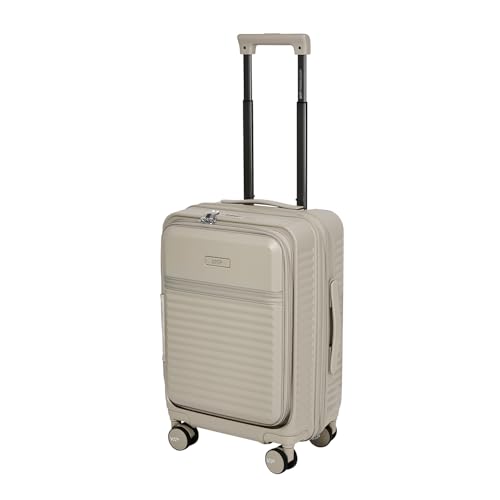 Image of VIP FLEX9010 Expandable Cabin Trolley Bag 55cm | Small | Hard Luggage | 8-Wheel Business Travel Suitcase with 15.6 inch Laptop Compatible | Flushed TSA Lock | 3 Years International Warranty (Beige)