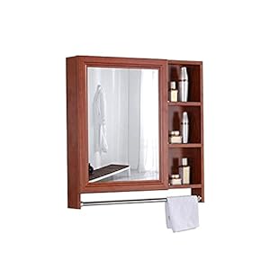 SHTFFW Badkamer spiegelkast massief houten muur gemonteerde badkamer spiegel met opbergkast muurkast spiegelkoek (niet…