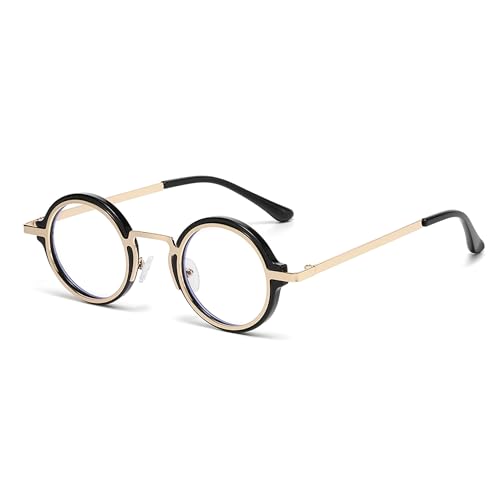 Image of Classic Round Glasses for men women Circle Blue Light Eyeglasses Hippie Style Non Prescription Eyewear