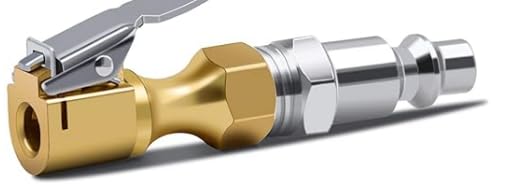 FHTBrass Air Chuck Closed Flow Tire Chuck Heavy Duty Lock on Tire Inflator Chuck with Clip 1 Set