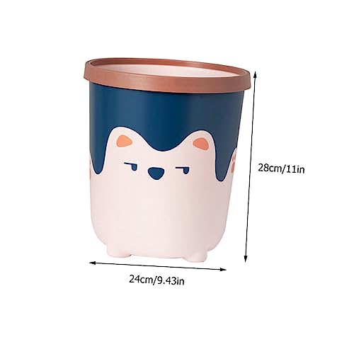 Contenedor de basura rectangular azul de plástico OUNONA miniatura 2