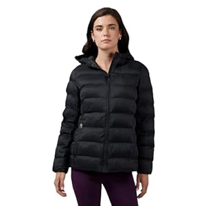 32 Degrees Women’s Lightweight Recycled Poly-Fill Packable Hooded Jacket | Zippered Pockets | Water Repellent