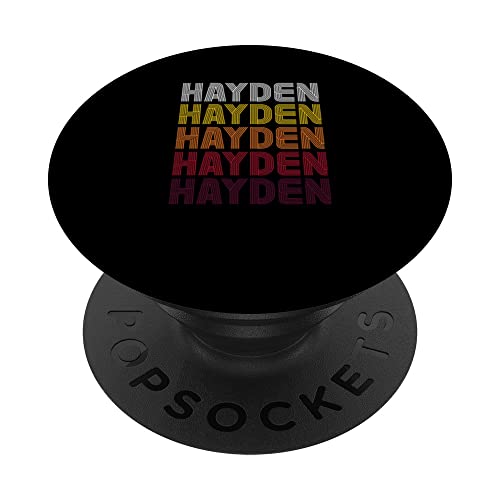 Hayden Retro Wordmark Pattern Vintage Style Custom Name PopSockets Swappable PopGrip, Black