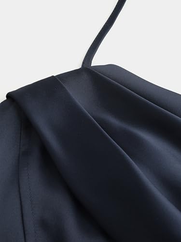 CIDER Satin Dress Cowl Neck Maxi Dress Party Cocktail High Waist Sleeveless Gown3