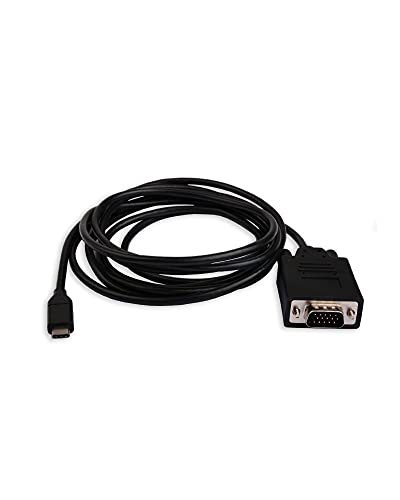 XtremPro 3.1 USB Type-C to VGA Male Adapter Cable w/ 6.6ft, 2M Cable, Support 1920 X 1200@60Hz for MacBook Pro, Chromebook - Black (61065)