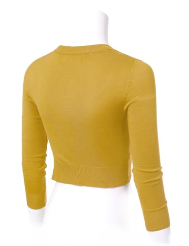 Image of Allsense Women's Cropped Bolero Shrug Cardigan | 3 /4 Sleeve, Button Down, Lightweight Knit Sweater