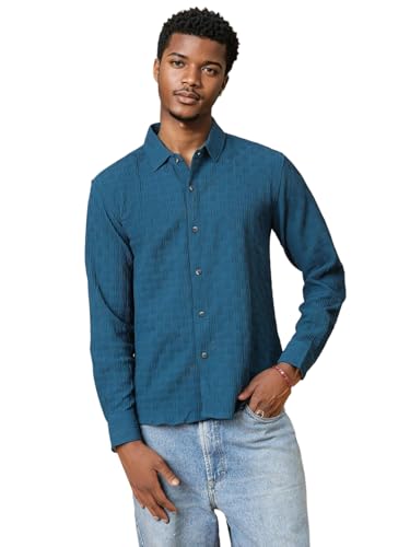 Chemise texturée homme KOTTY à manches longues et coupe classique