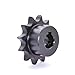 16/17Teeth 08B Industrial Drive Sprocket Wheel Gear Keyway Bore 10-35mm 1Pcs(19mm (Keyway 6mm),16 Teeth)