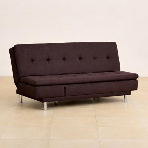 Image of Da URBAN 3 Seater Sofa for Living Room, Couch Sofa for Living Room (Velvet & Leatherette Brown)