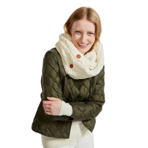 Women's 100% Merino Wool Snood Scarf with Buttons